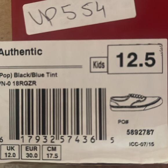 Vans Kids Girl's Authentic (Black/Blue) | New in BOX/NWT!! 🦋🖤 - Picture 8 of 10